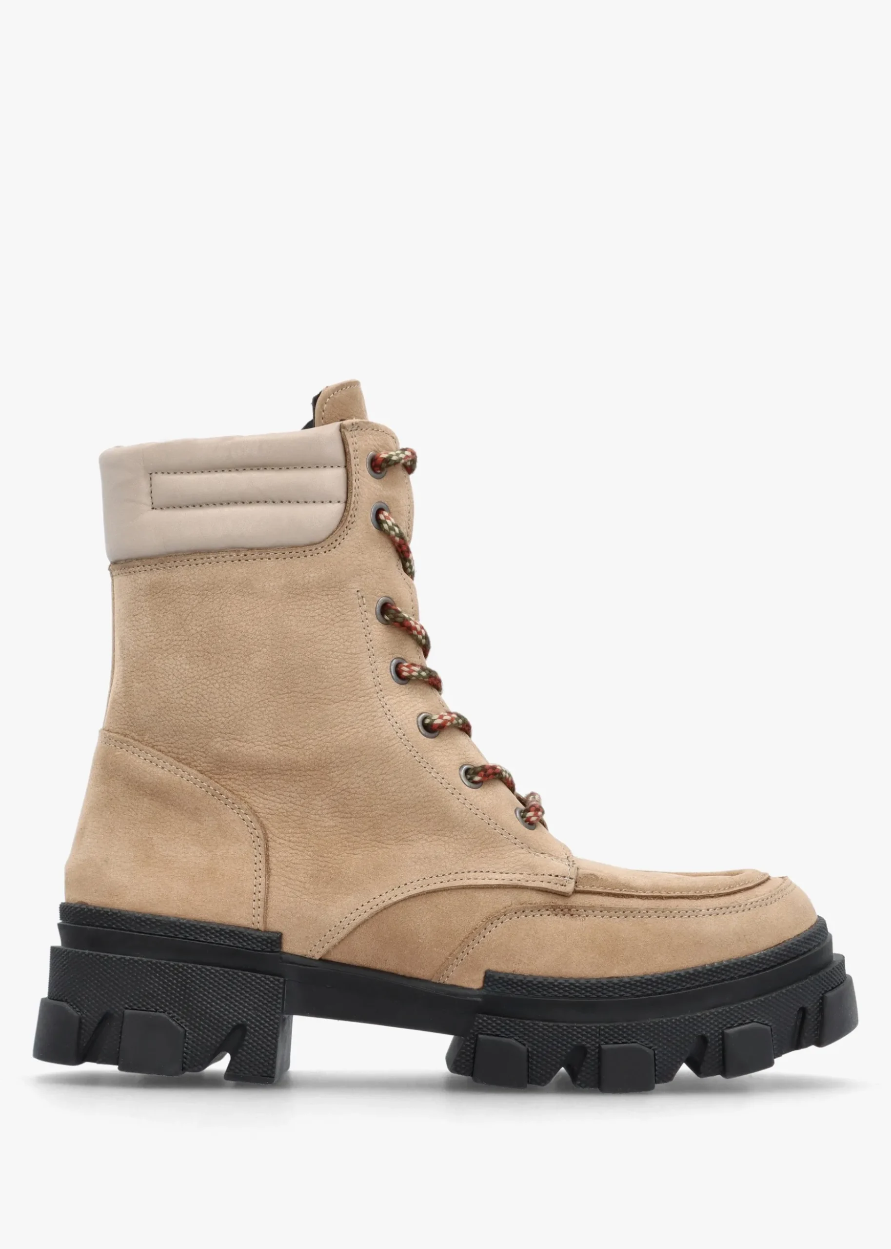 Betro Beige Nubuck Leather Chunky Ankle Boots