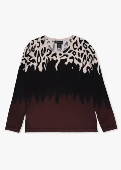 Black Animal Print Knitted Sweater
