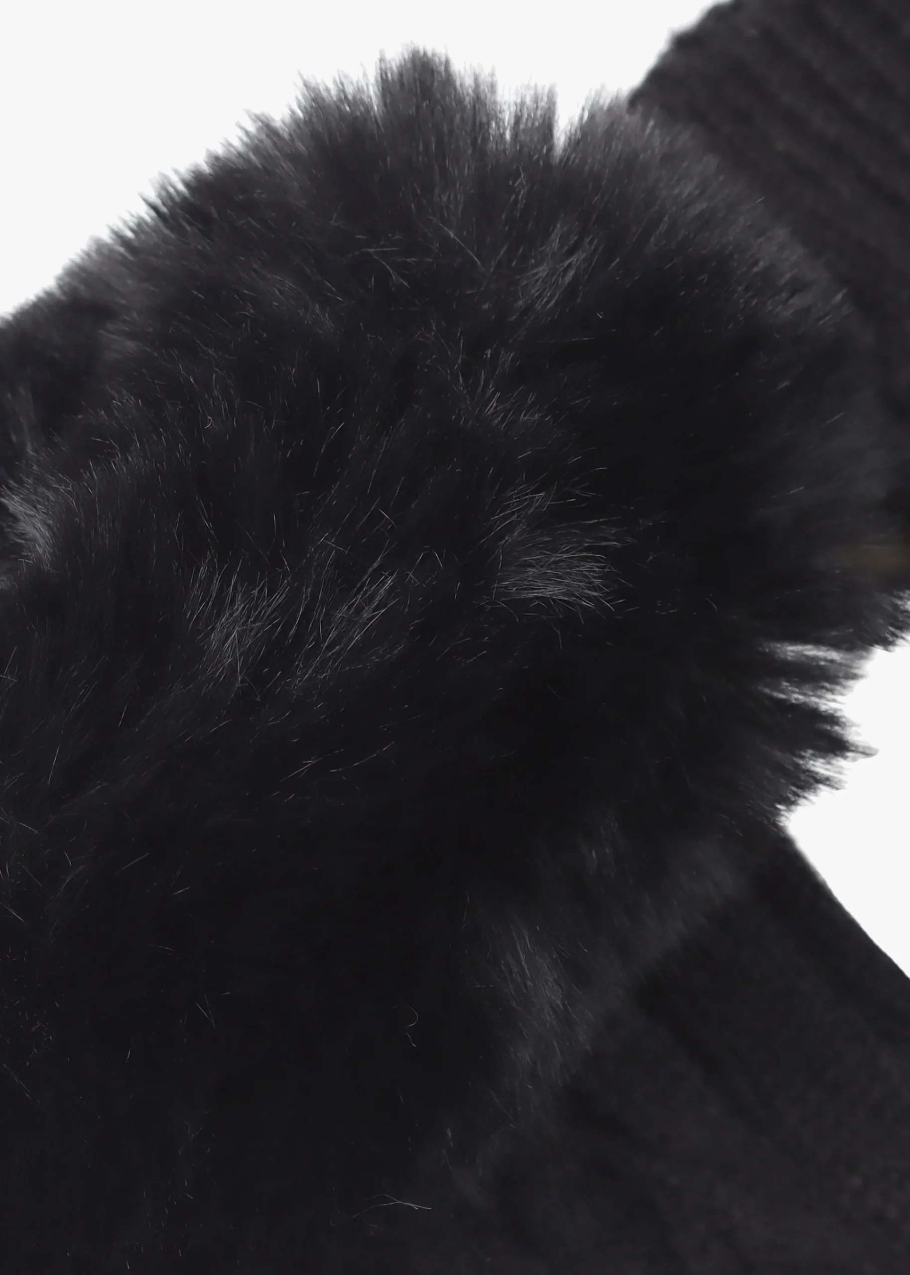 Black Faux Fur Fingerless Gloves
