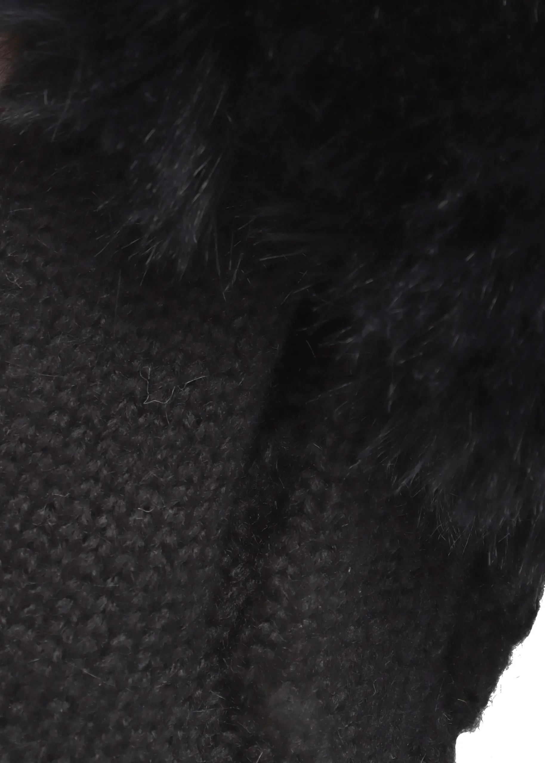 Black Faux Fur Fingerless Gloves