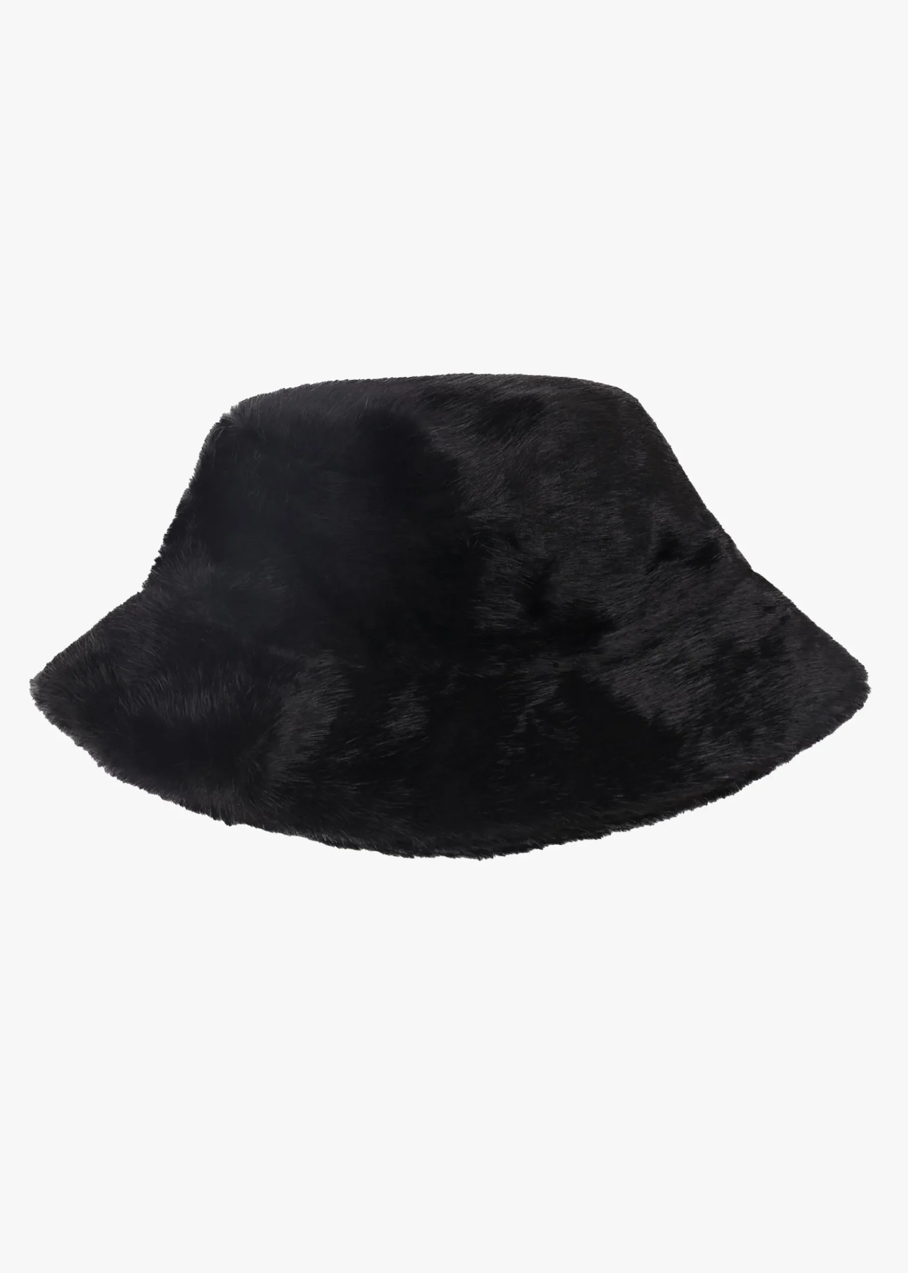 Black Furry Bucket Hat
