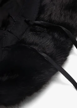 Black Furry Bucket Hat