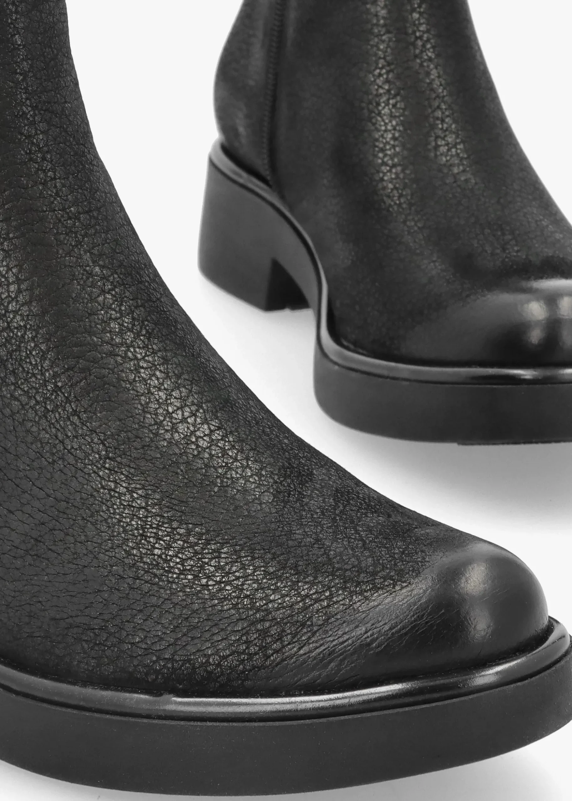 Black Nubuck Leather Ankle Boots
