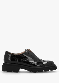 Black Patent Brogue Trouser Shoes