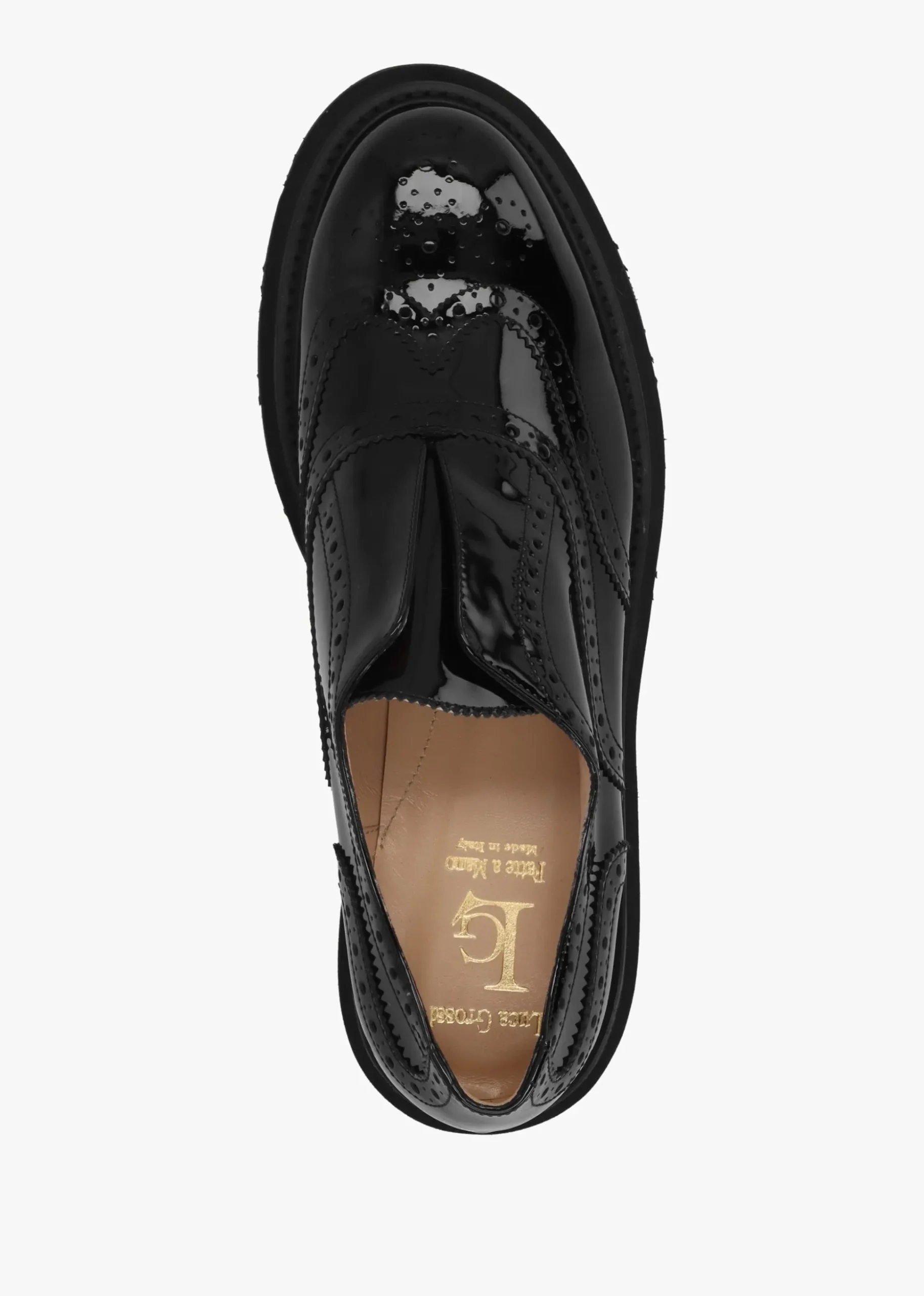 Black Patent Brogue Trouser Shoes