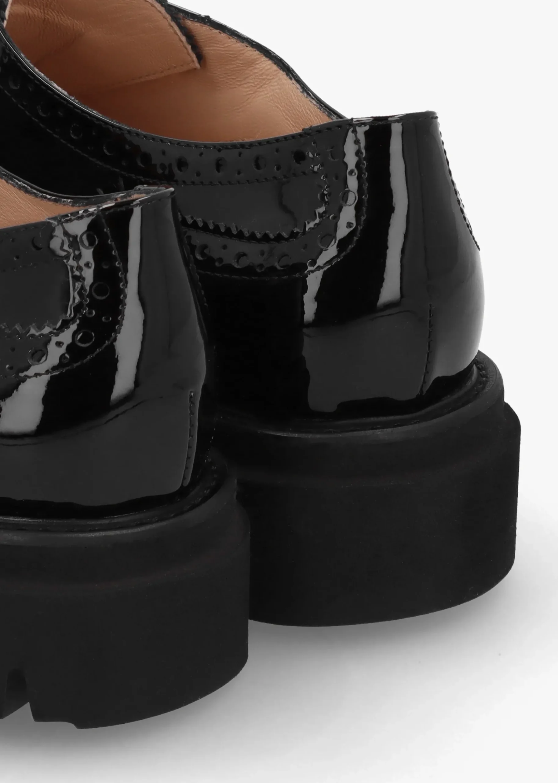 Black Patent Brogue Trouser Shoes