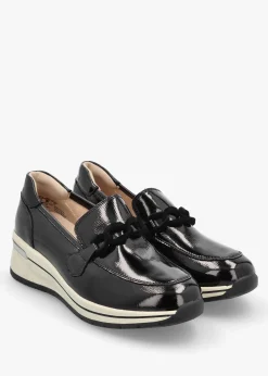 Black Patent Leather Sporty Loafers