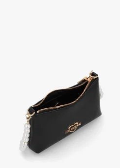 Black Pearl Handle Shoulder Bag