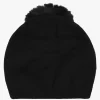 Black Slouchy Knitted Pom Pom Hat