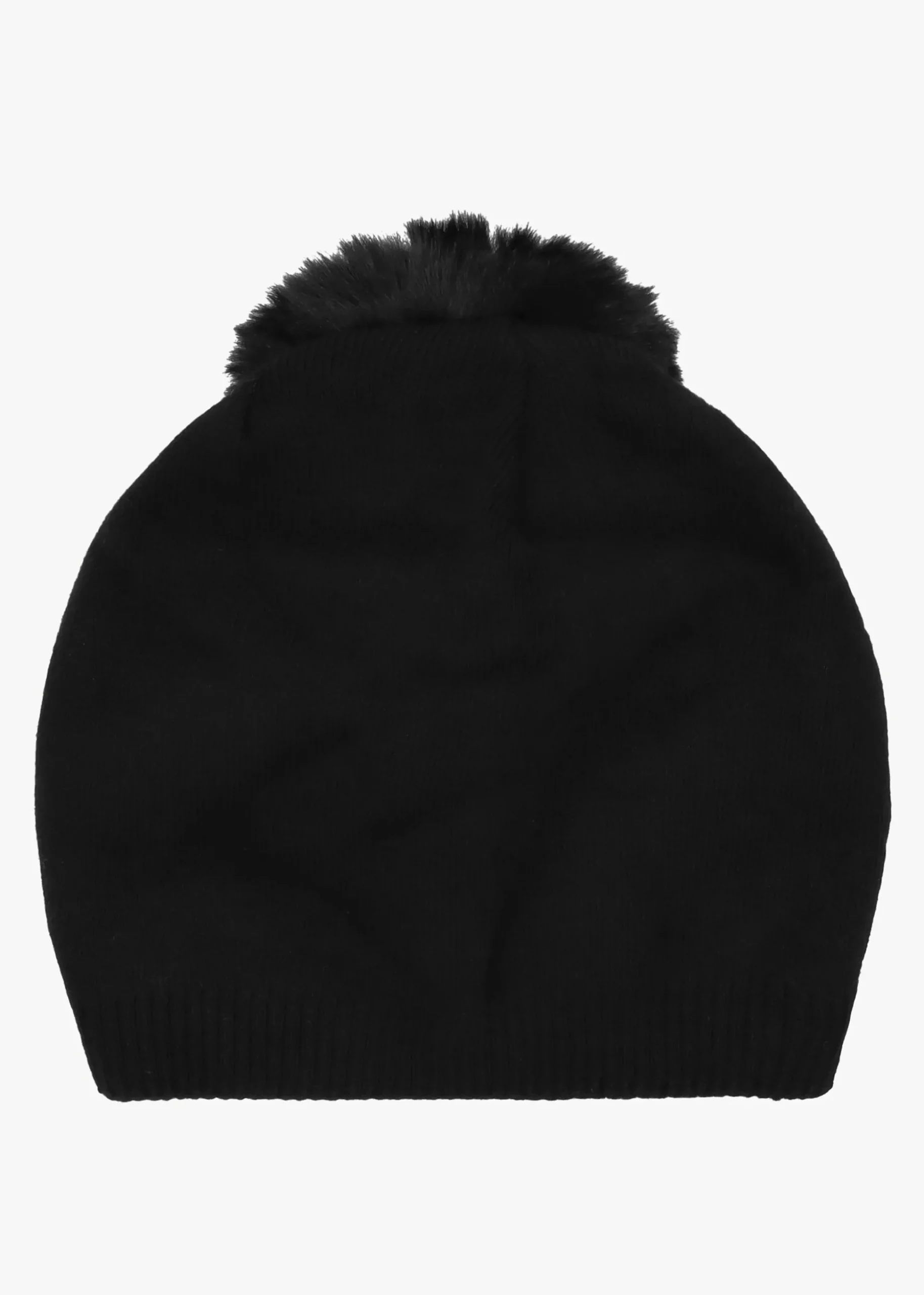 Black Slouchy Knitted Pom Pom Hat