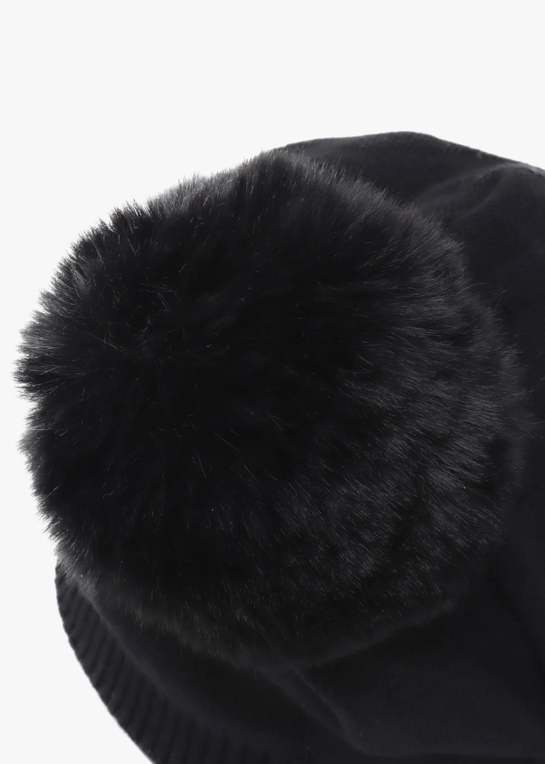 Black Slouchy Knitted Pom Pom Hat