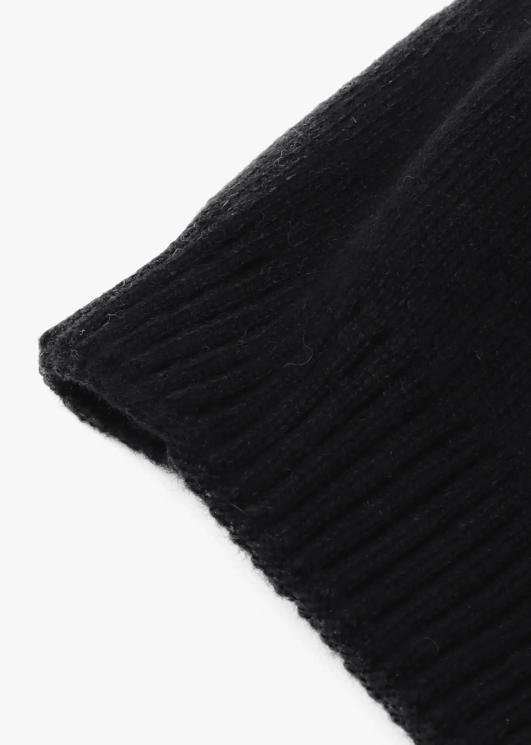 Black Slouchy Knitted Pom Pom Hat