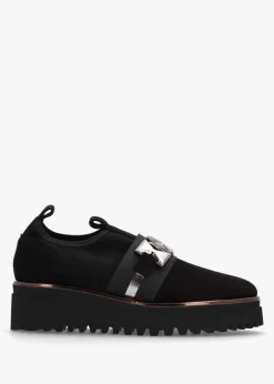 Black Suede Adorned Trouser Shoes