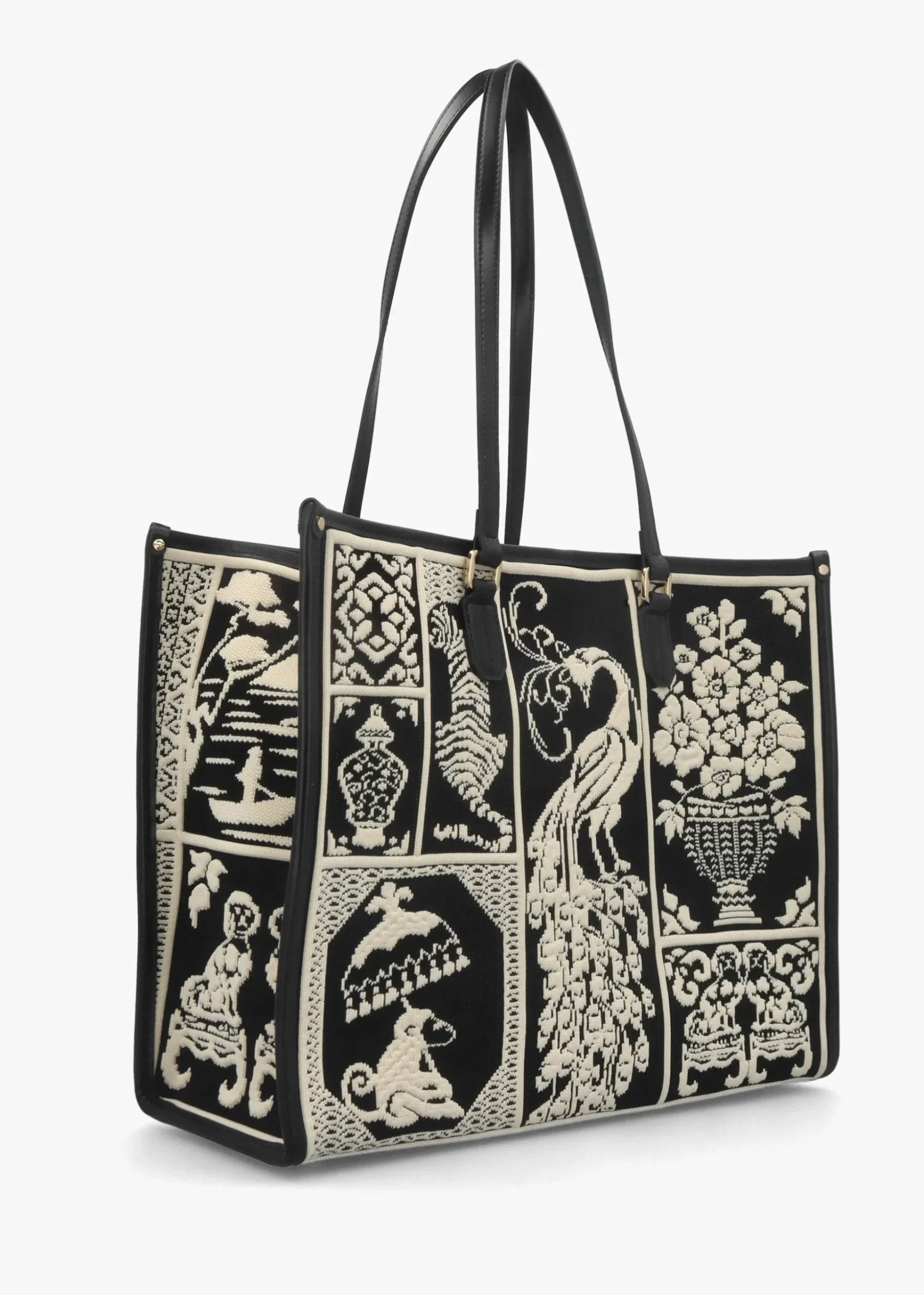 Black Tapestry Tote Bag