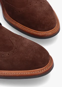Blackwater Chocolate Suede Brogue Boots