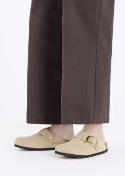 Boston Big Buckle Sandcastle Nubuck Leather Clogs
