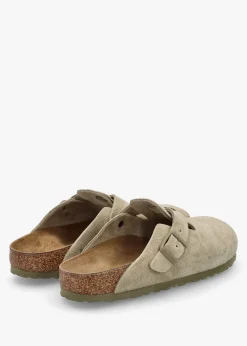 Boston Faded Khaki Suede Clogs