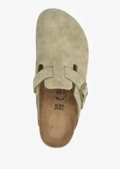 Boston Faded Khaki Suede Clogs