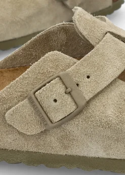 Boston Faded Khaki Suede Clogs