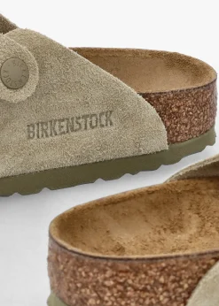 Boston Faded Khaki Suede Clogs