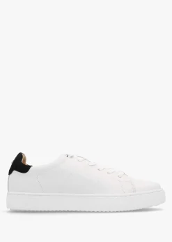 Brandie White Leather Black Ankle Tab Trainers