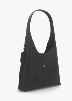 Brooklyn 28 Brass Black Leather Shoulder Bag