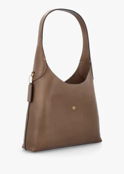 Brooklyn 28 Dark Stone Leather Shoulder Bag