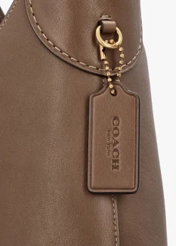 Brooklyn 28 Dark Stone Leather Shoulder Bag