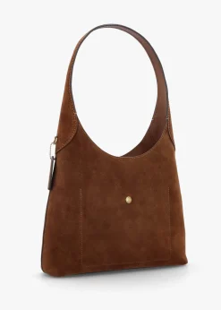 Brooklyn 28 Warm Brown Suede Shoulder Bag