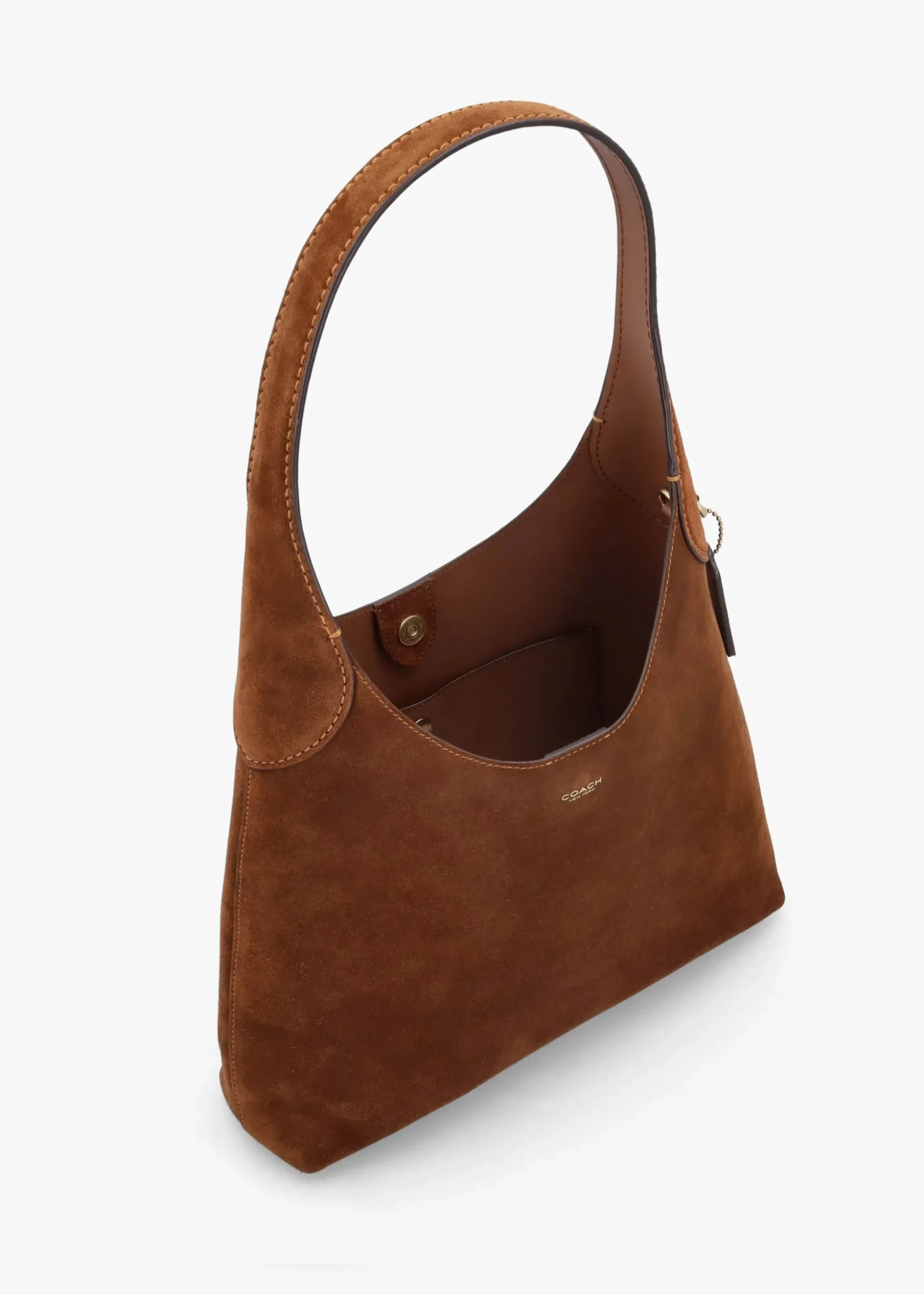 Brooklyn 28 Warm Brown Suede Shoulder Bag