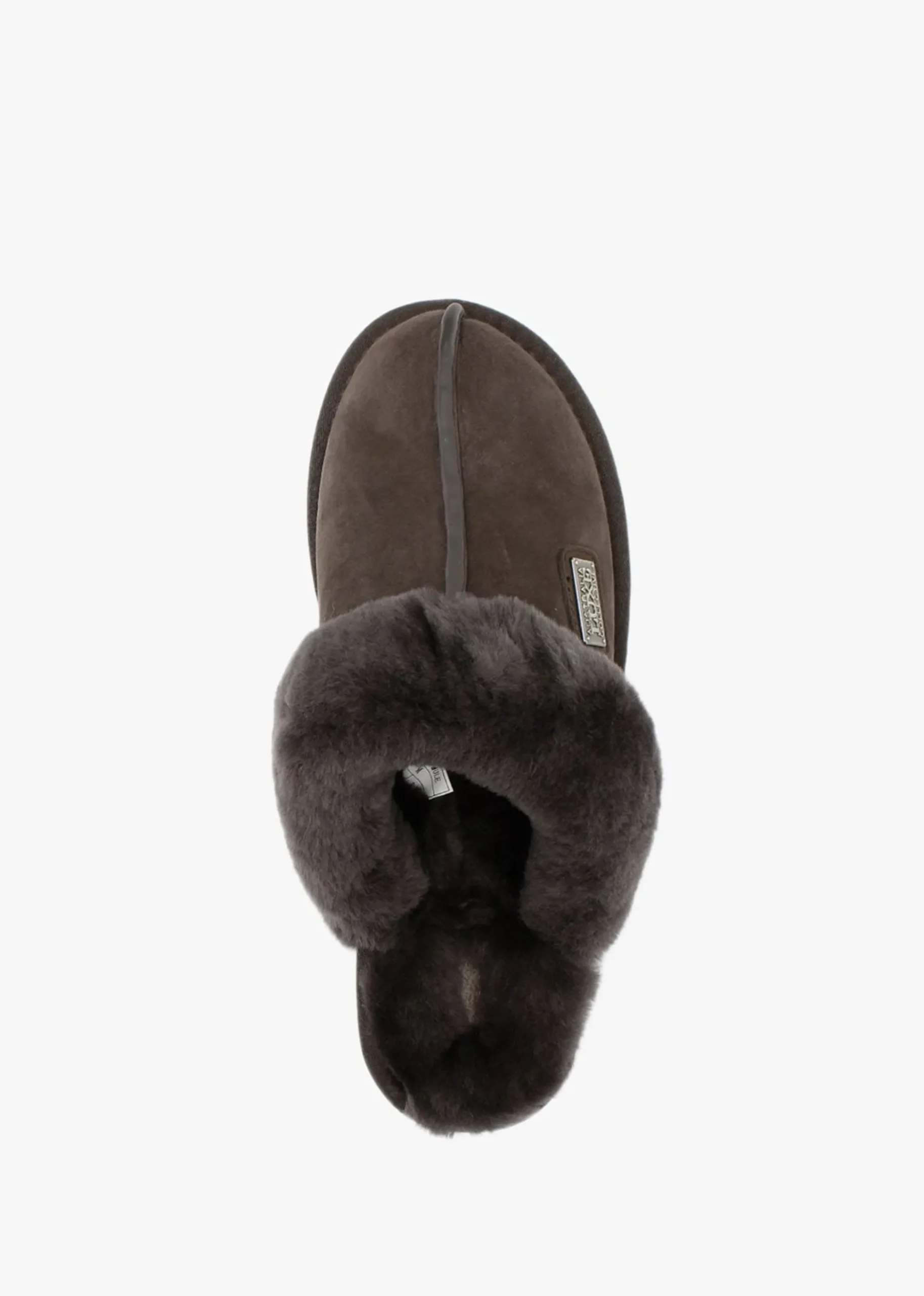 Brown Double-Face Sheepskin Closed Mule Slippers