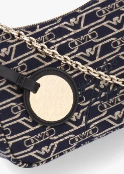 Canvas Jacquard Denim Baguette Bag
