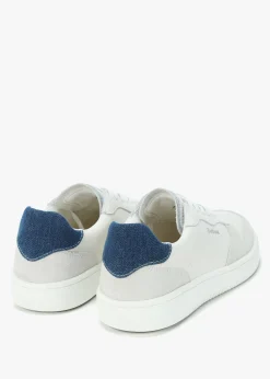 Celeste White & Chambray Leather Trainers
