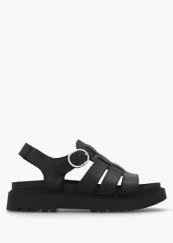 Clairemont Way Black Leather Fisherman Sandals