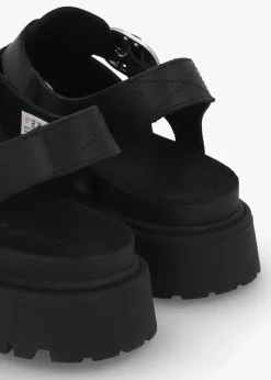 Clairemont Way Black Leather Fisherman Sandals