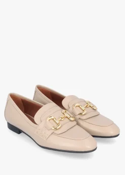 Compact Taupe Leather Loafers