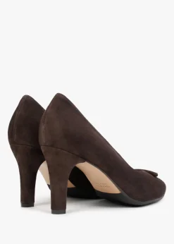 Courtie Brown Suede Mid Heel Court Shoes