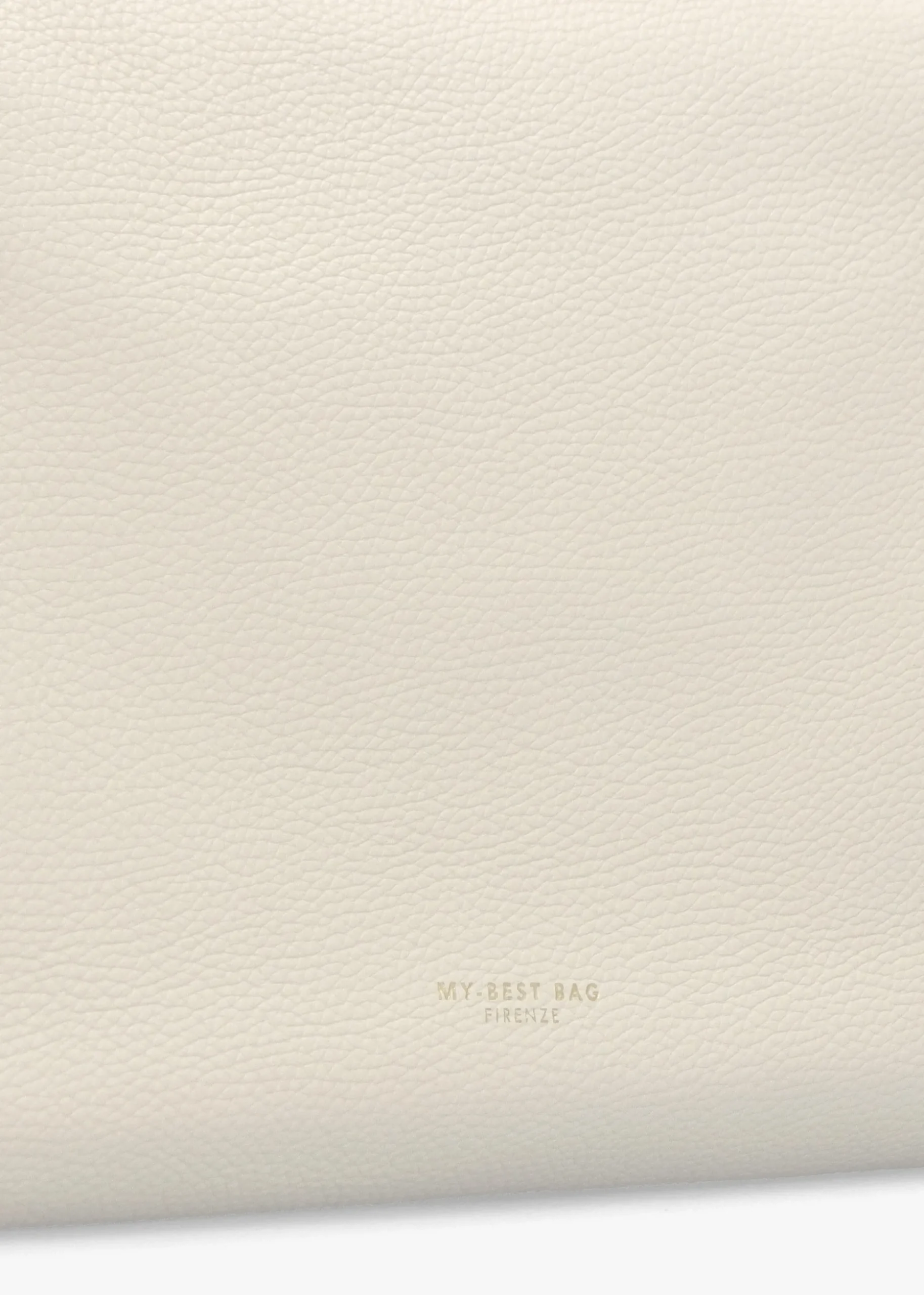 Cream Leather Chain Handle Shoulder Bag