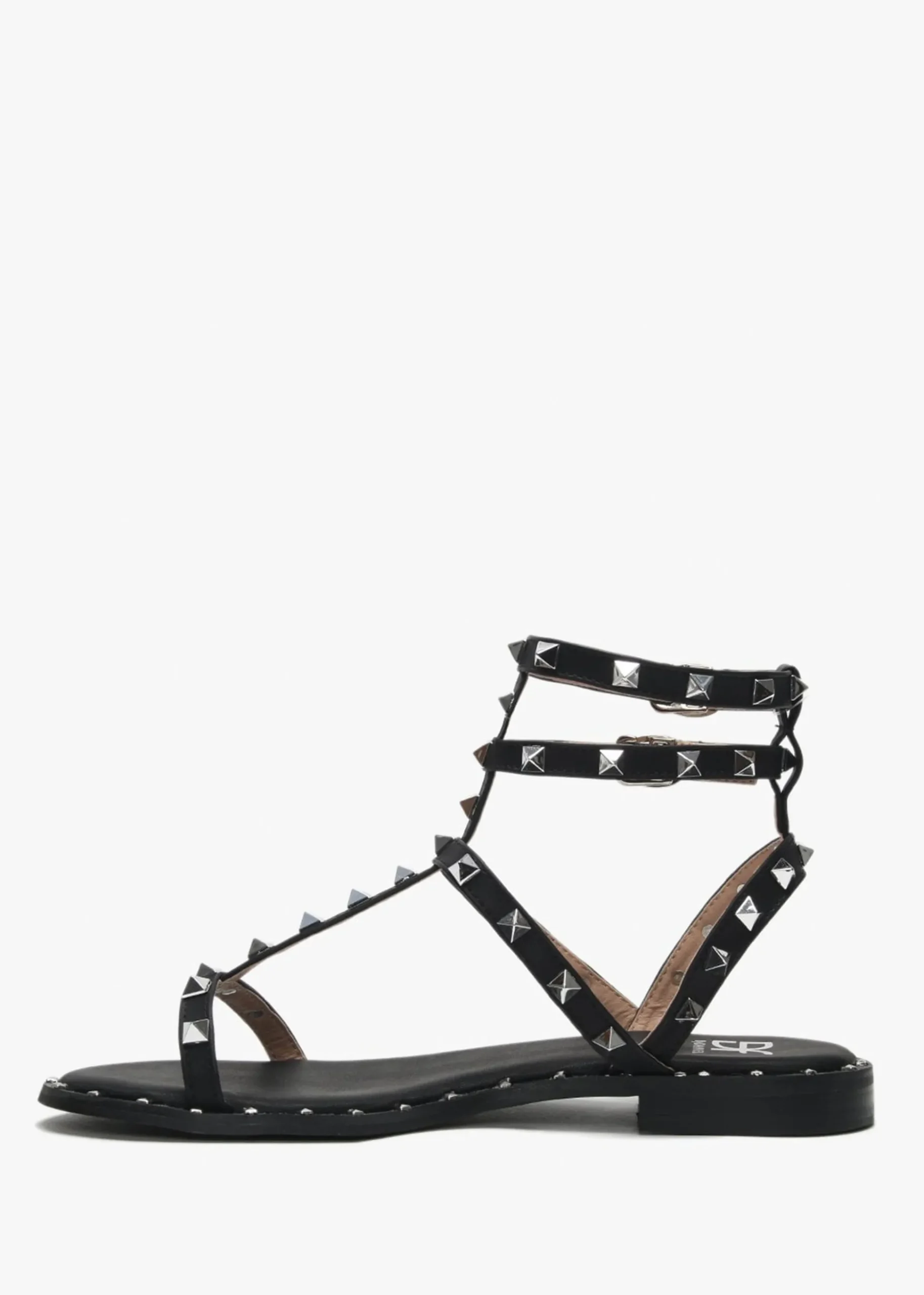 Cuboid Black Studded Gladiator Sandals