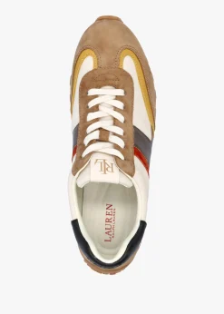 Dani Colour Block Soft White Camel Multi Suede Trainers