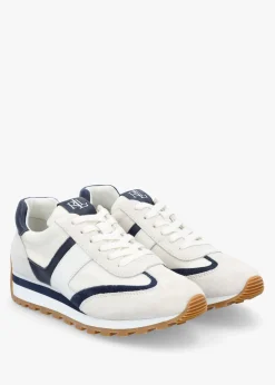Dani Snow White & Navy Leather & Suede Trainers