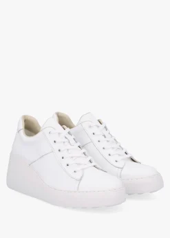 Delf II White Leather Wedge Trainers