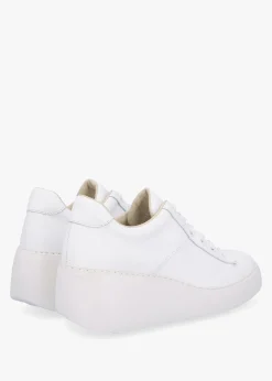 Delf II White Leather Wedge Trainers