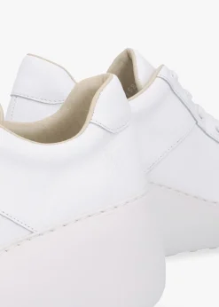 Delf II White Leather Wedge Trainers
