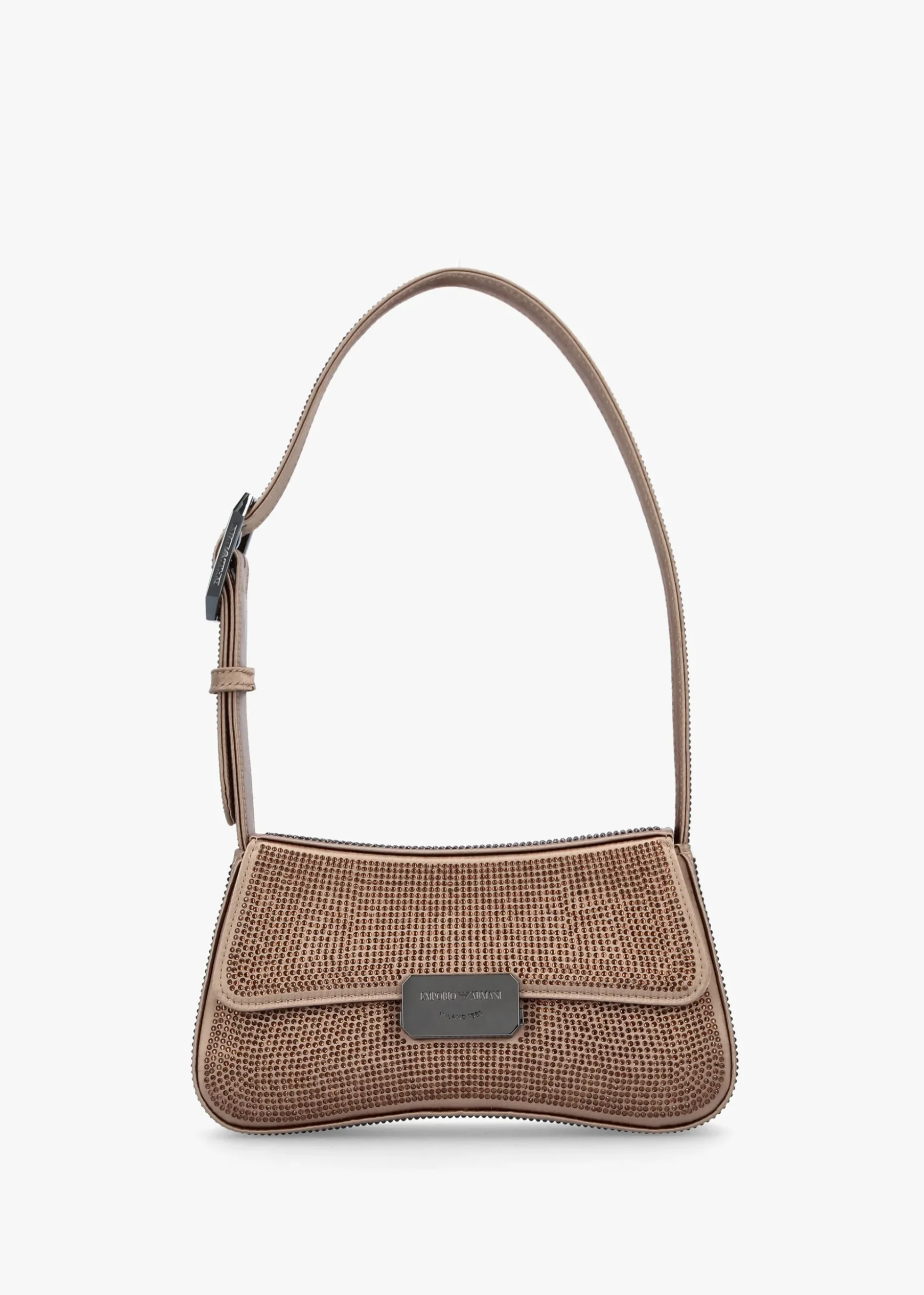 Diamante Satin Bronze Evening Bag