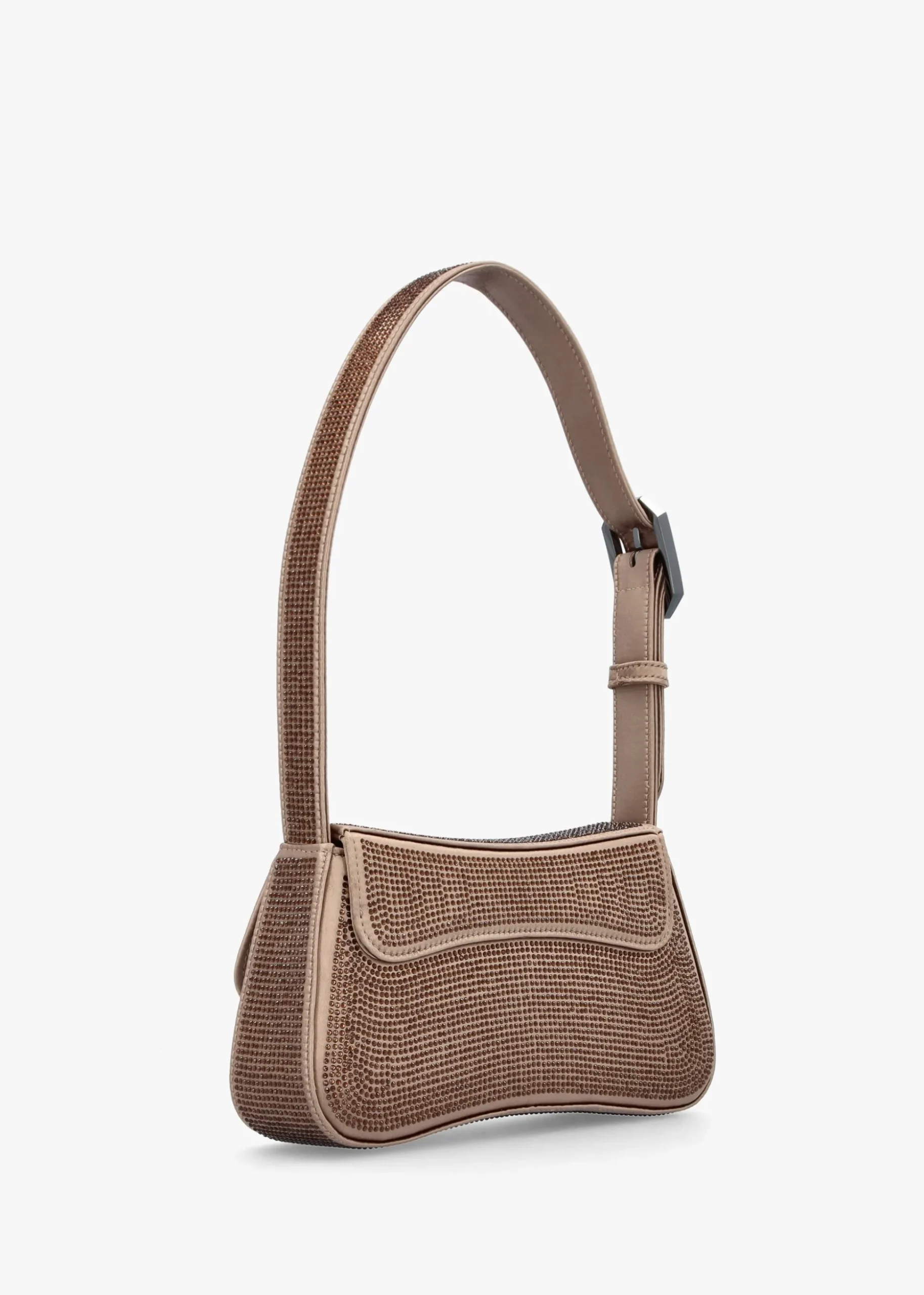 Diamante Satin Bronze Evening Bag