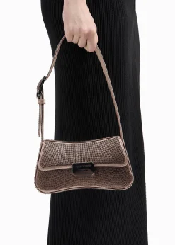 Diamante Satin Bronze Evening Bag