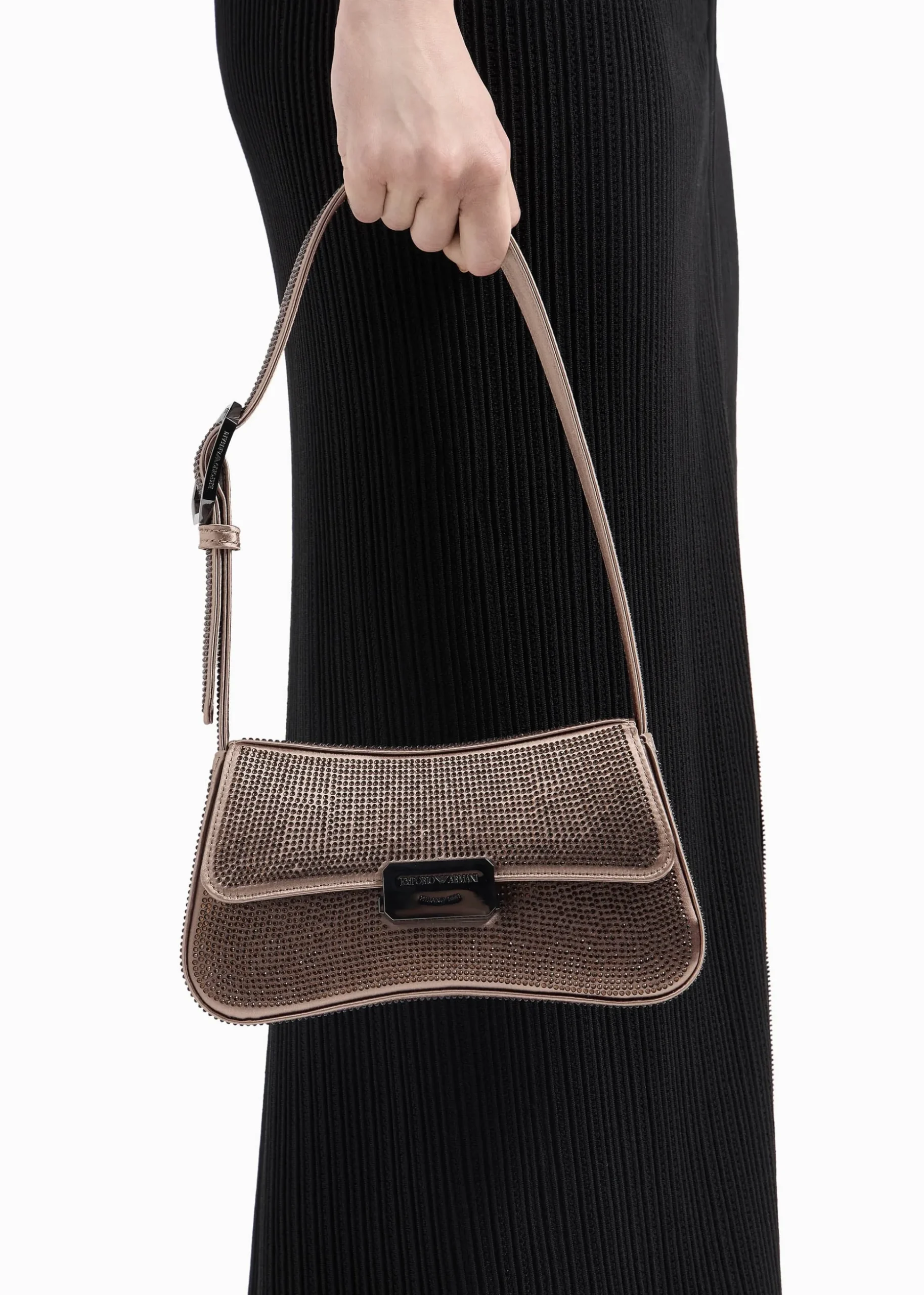 Diamante Satin Bronze Evening Bag