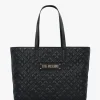 Diamond Quilt Black Tote Bag