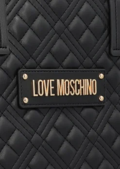 Diamond Quilt Black Tote Bag